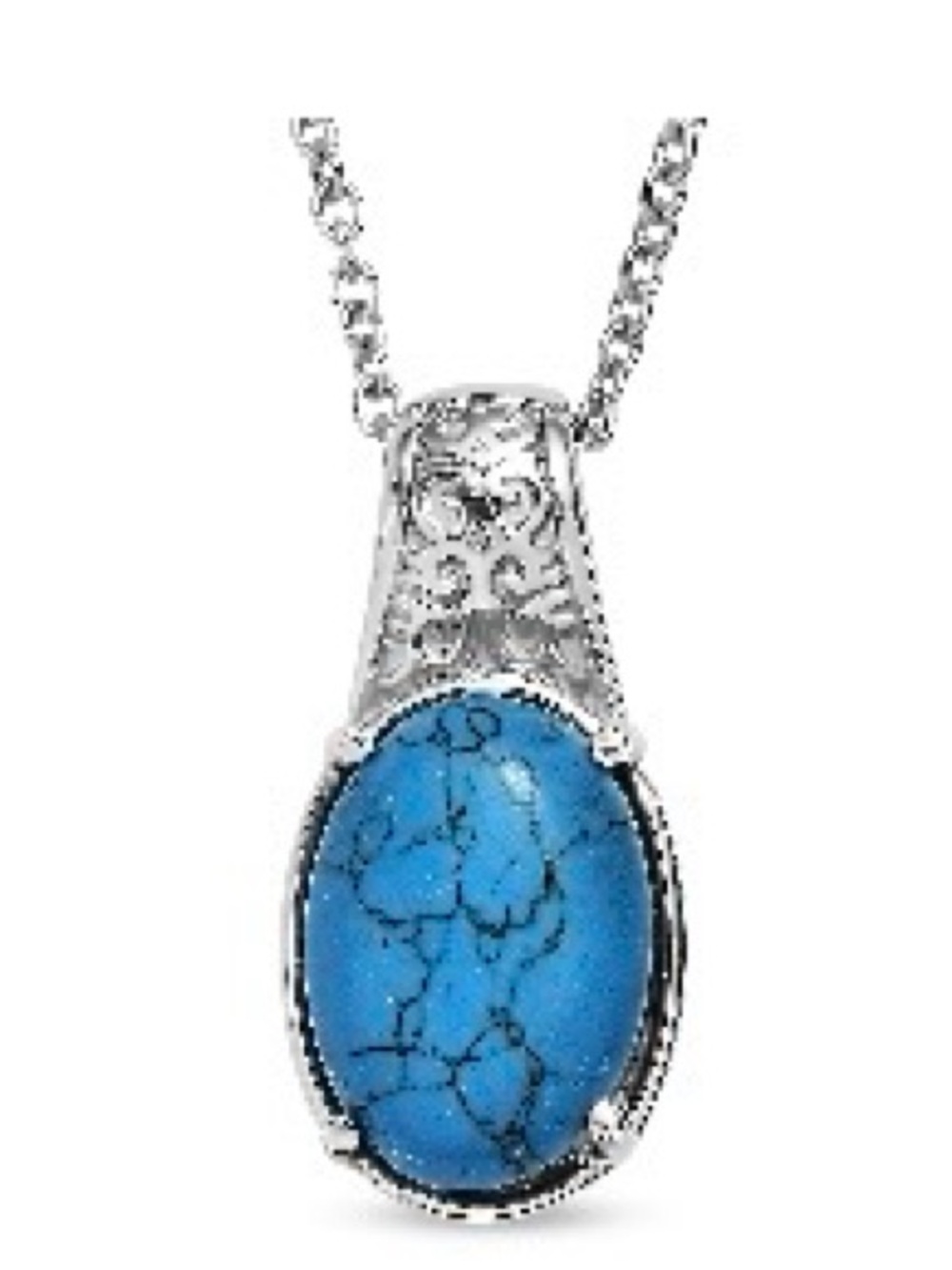 EverTrue Blue Howlite 6.30 ctw Pendant Necklace in Stainless Steel